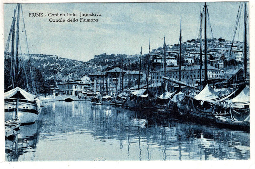 Cartolina antica Fiume confine Italo Iugoslavo