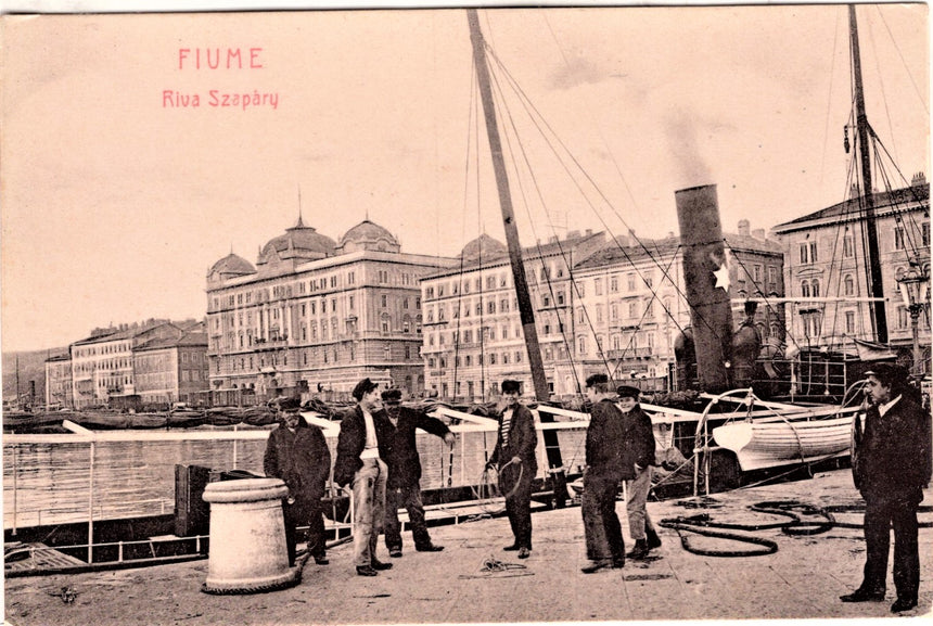 Cartolina antica Fiume riva Szaparu