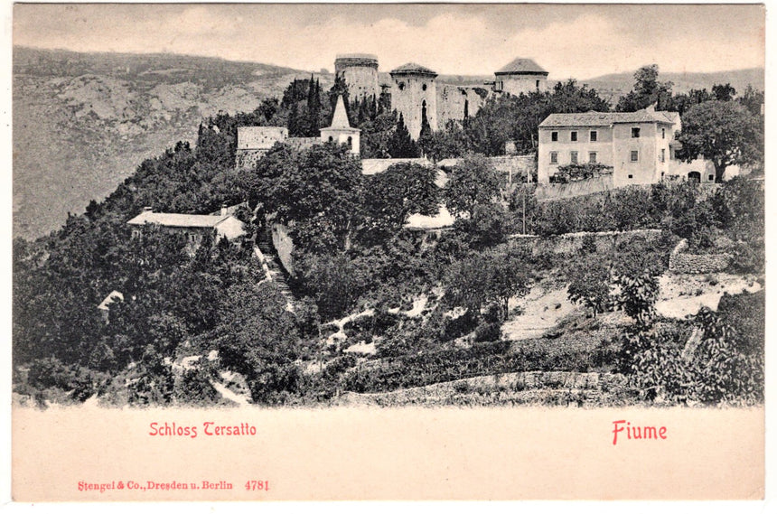 Cartolina antica Fiume schloss Tersatto