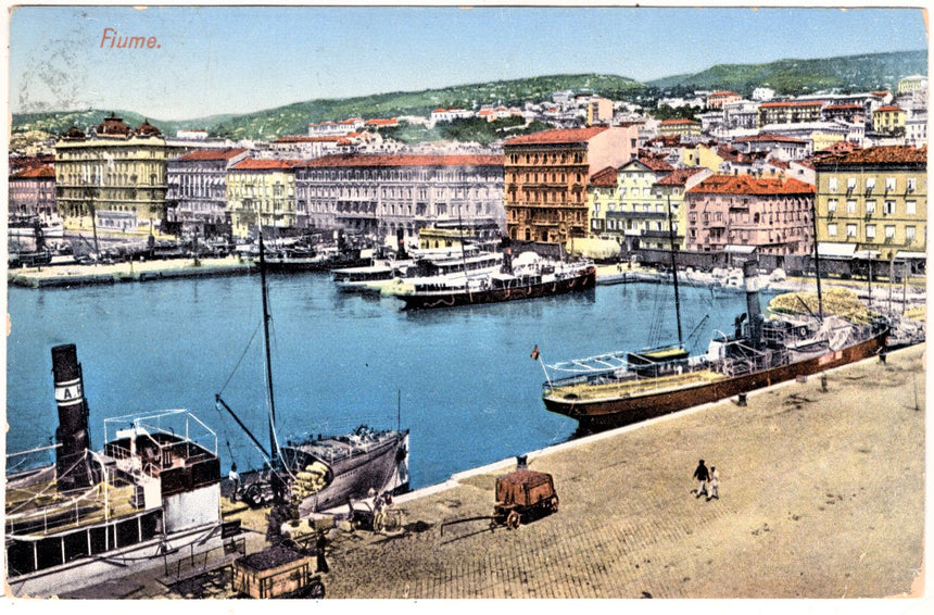 Cartolina antica Fiume panorama