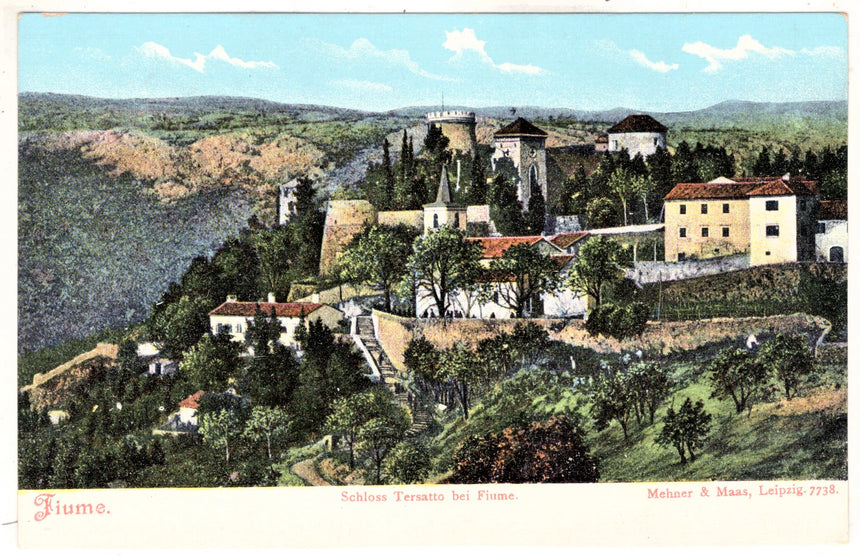 Cartolina antica Fiume schloss Tersatto bei Fiume