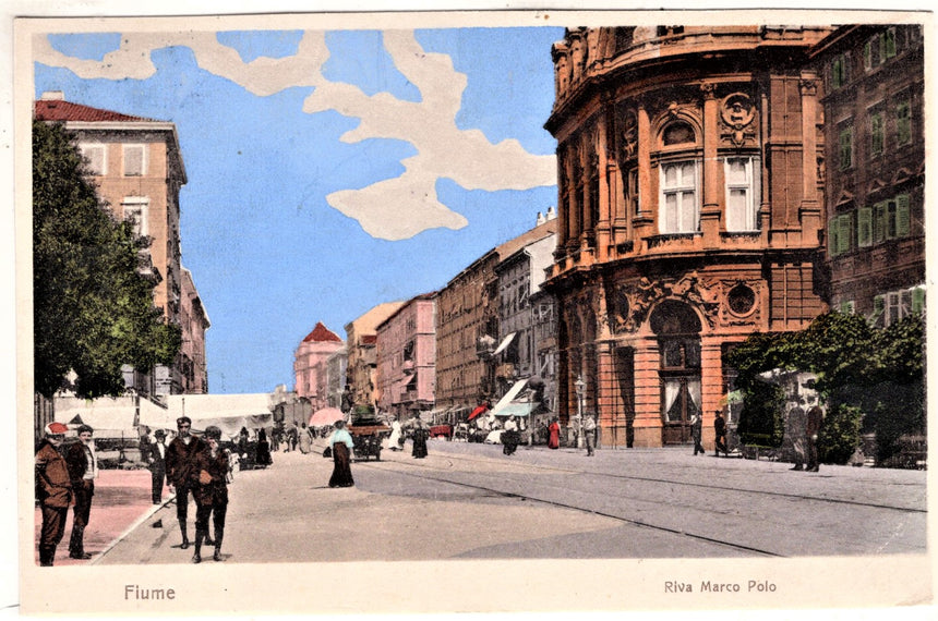 Cartolina antica Fiume riva Marco Polo
