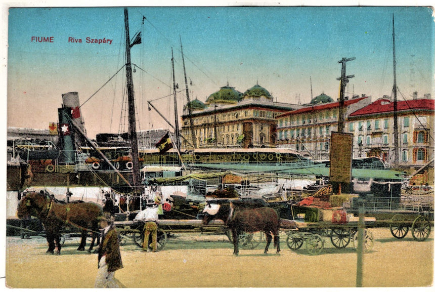 Cartolina antica Fiume  riva Szapary