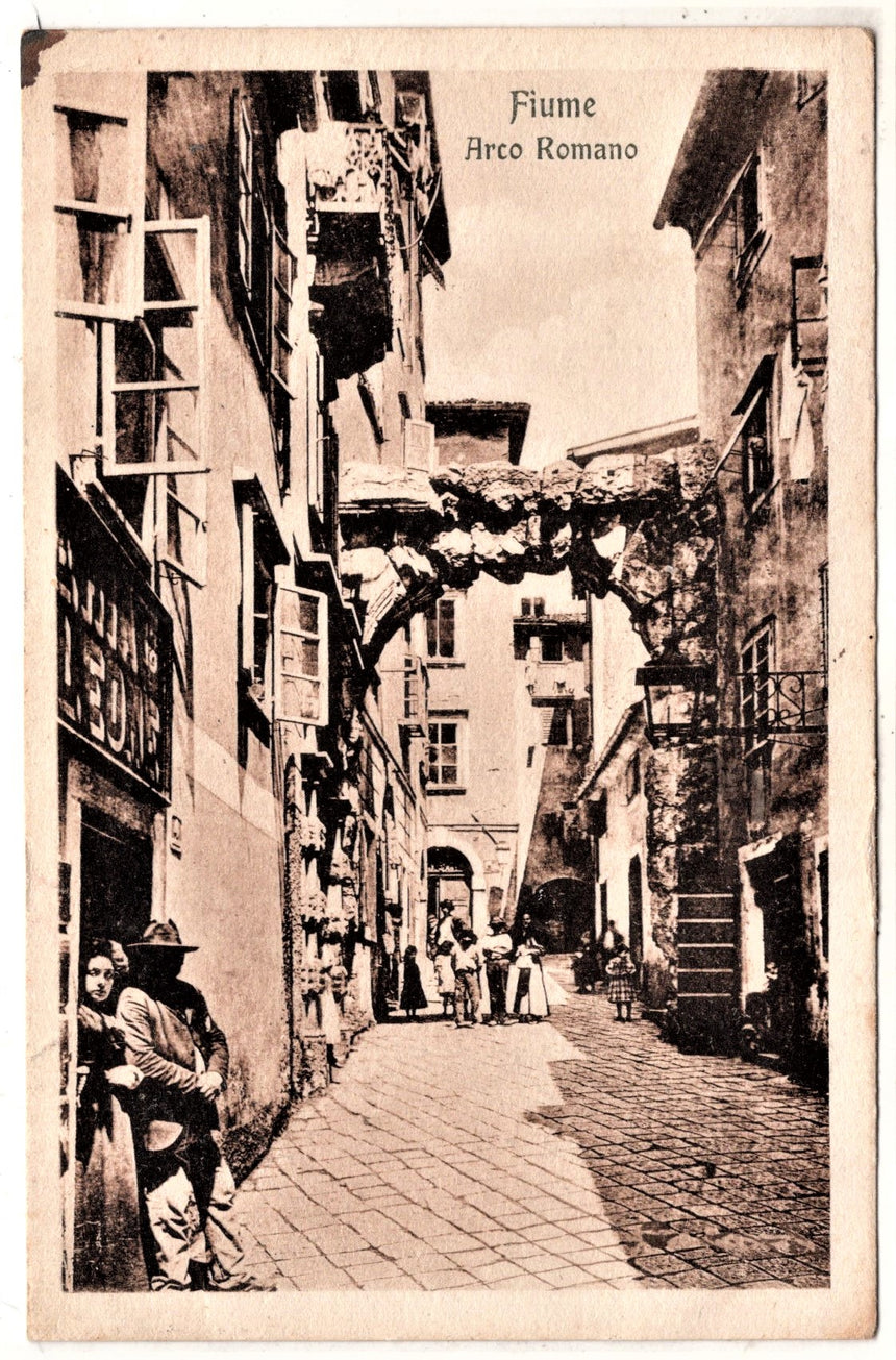 Cartolina antica Fiume arco Romano
