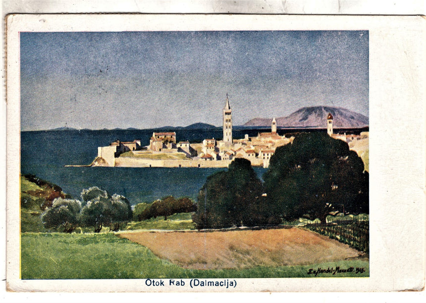 Cartolina antica Otok Rab Dalmazia Croazia
