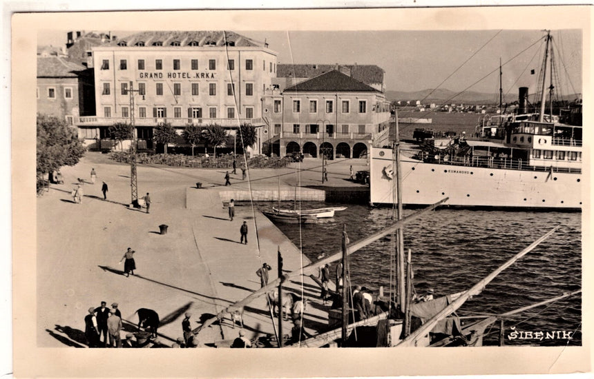 Cartolina antica Sibenik gran hotel KRKA Croazia