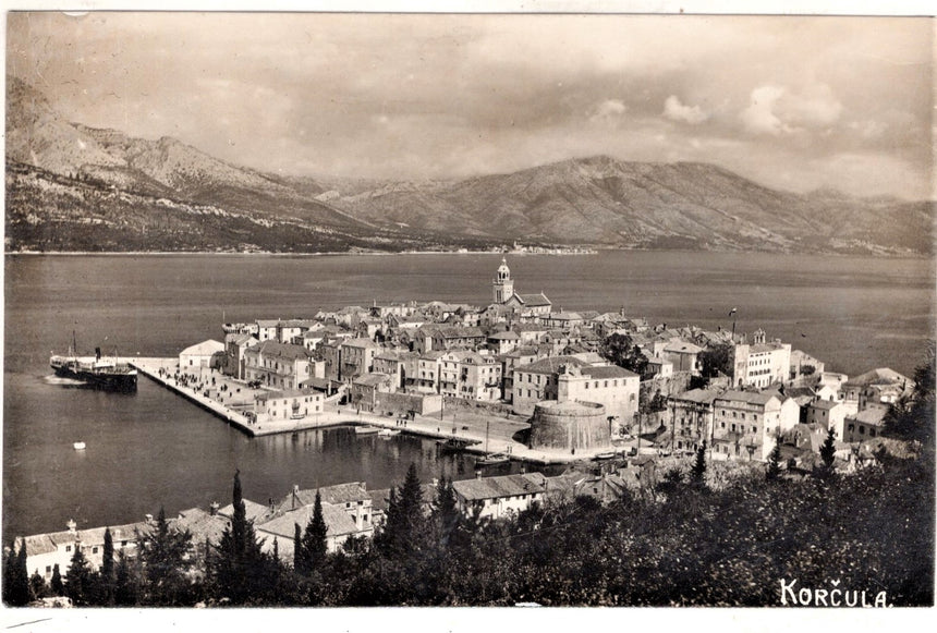 Cartolina antica Korcula Curzola Croazia