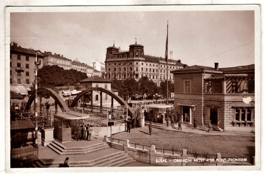 Cartolina antica Susak cranicni Most le pont frontiere