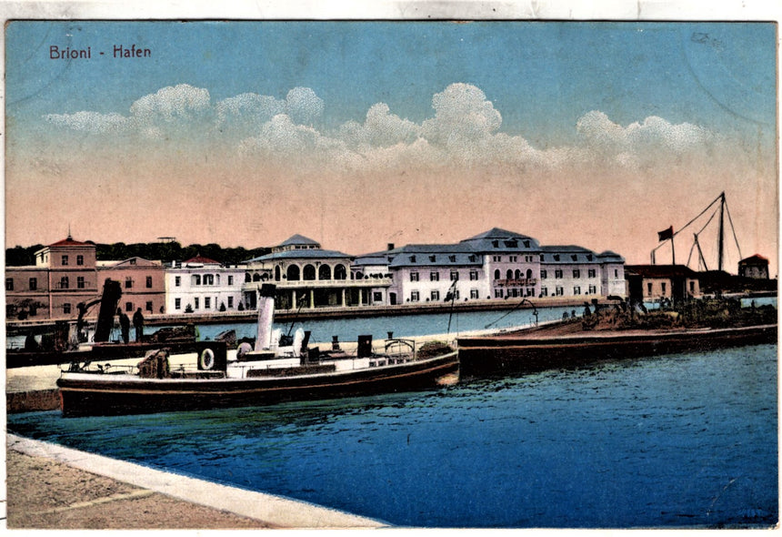 Cartolina antica Brioni Hafen il porto Croazia