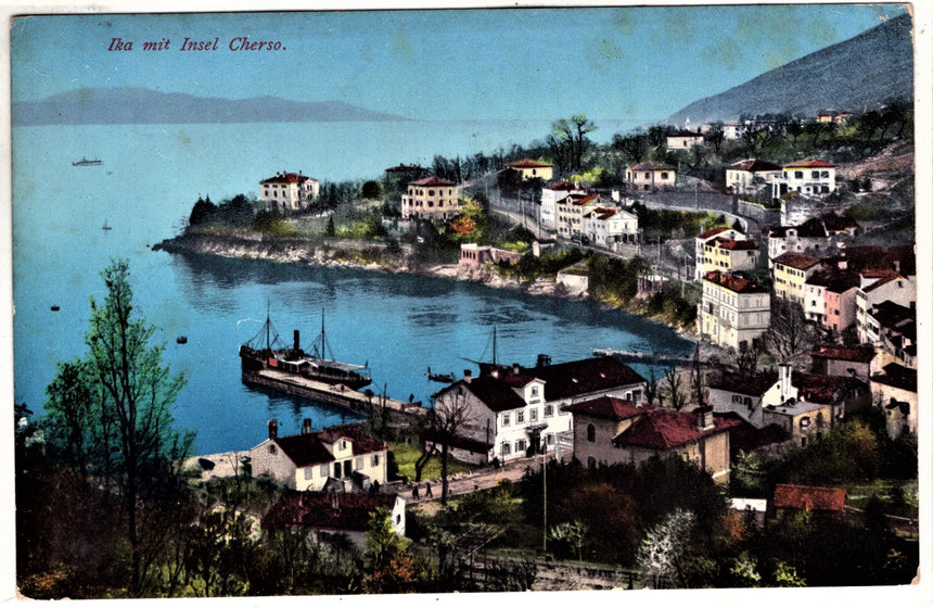 Cartolina antica Ika mit insel Cherso Croazia