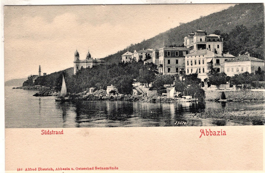 Cartolina antica Abbazia sudstrand Croazia