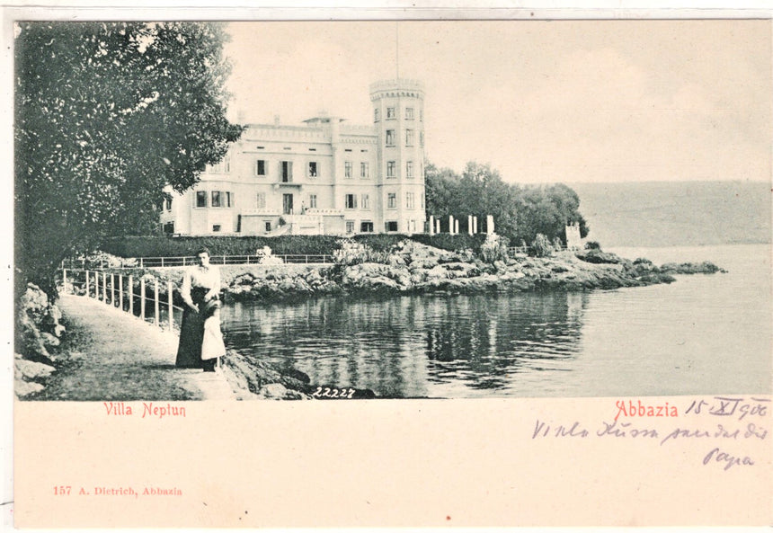 Cartolina antica Abbazia villa Neptum