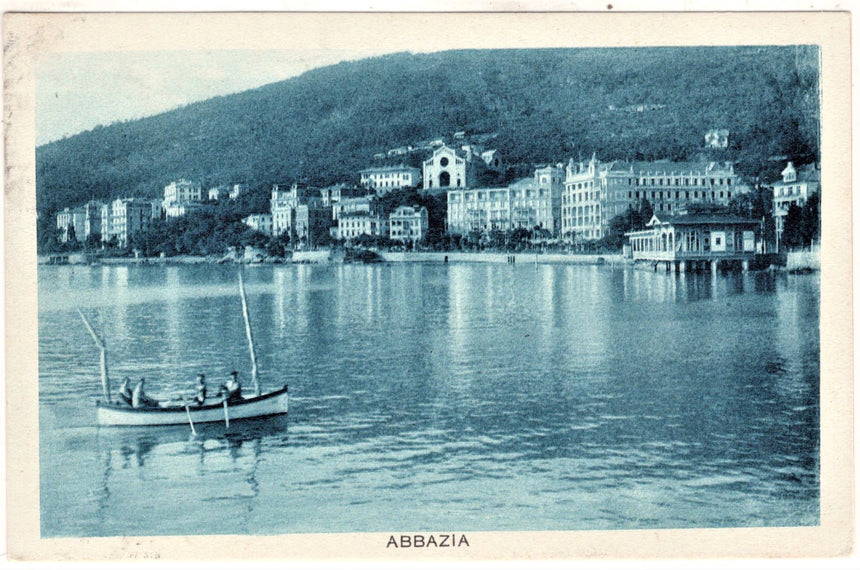 Cartolina antica Abbazia panorama Croazia