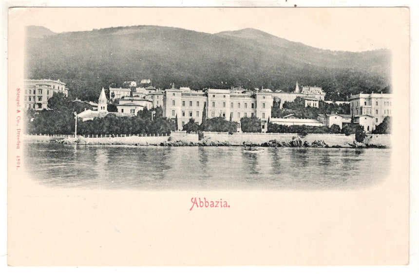 Cartolina antica Abbazia panorama Croazia