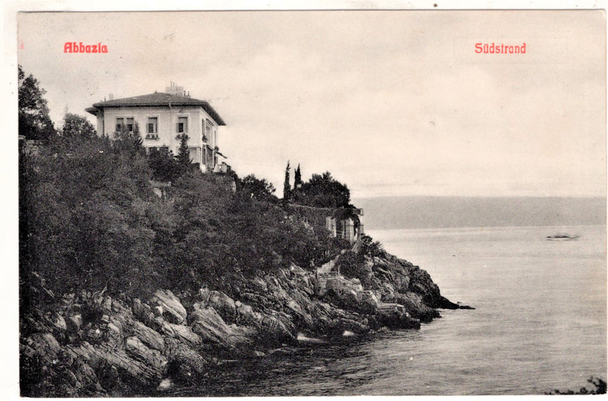 Cartolina antica Abbazia sudstrand Croazia