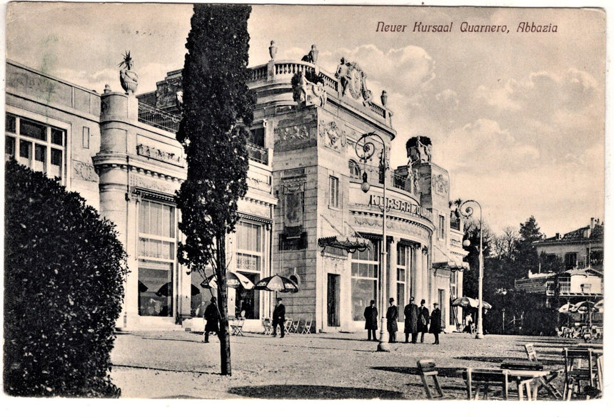 Cartolina antica Abbazia neuer Kursaal Quarnero Croazia