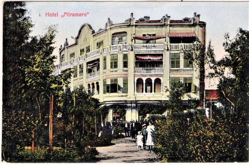 Cartolina antica Abbazia Hotel Miramare