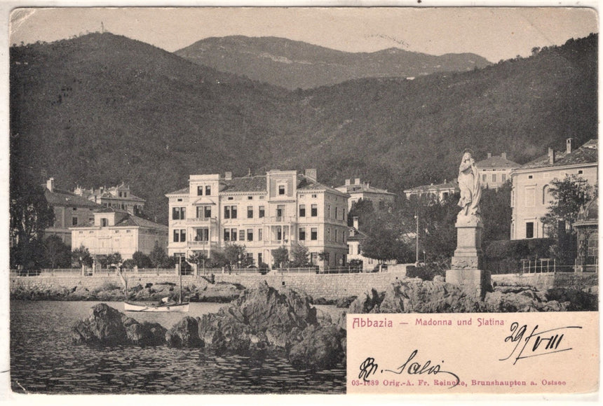 Cartolina antica Abbazia Madonna und Slatina Croazia