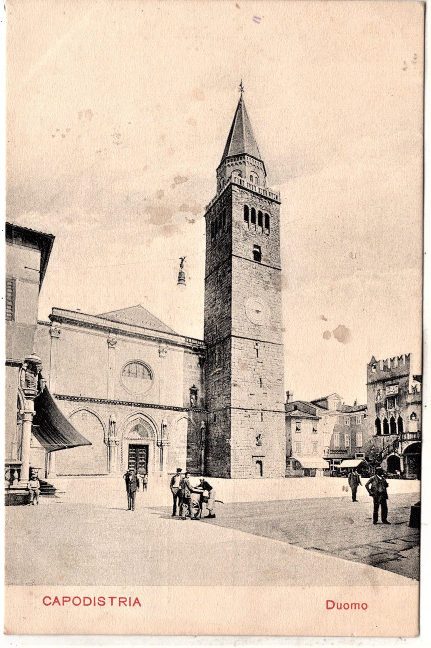 Cartolina antica Capodistriail Duomo  Croazia