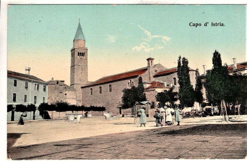 Cartolina antica Capodistria Capo d Istria la chiesa Croazia