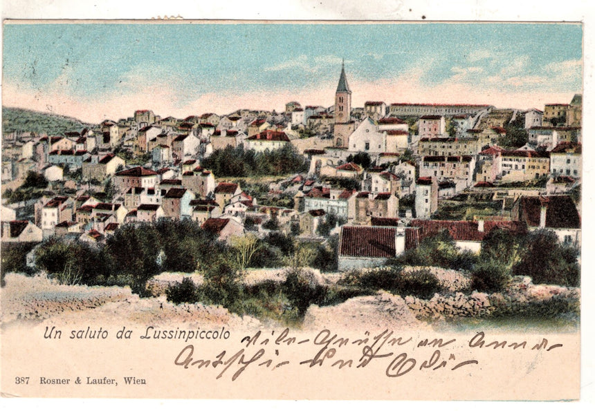 Cartolina antica Lussinpiccolo un Saluto Croazia Istria