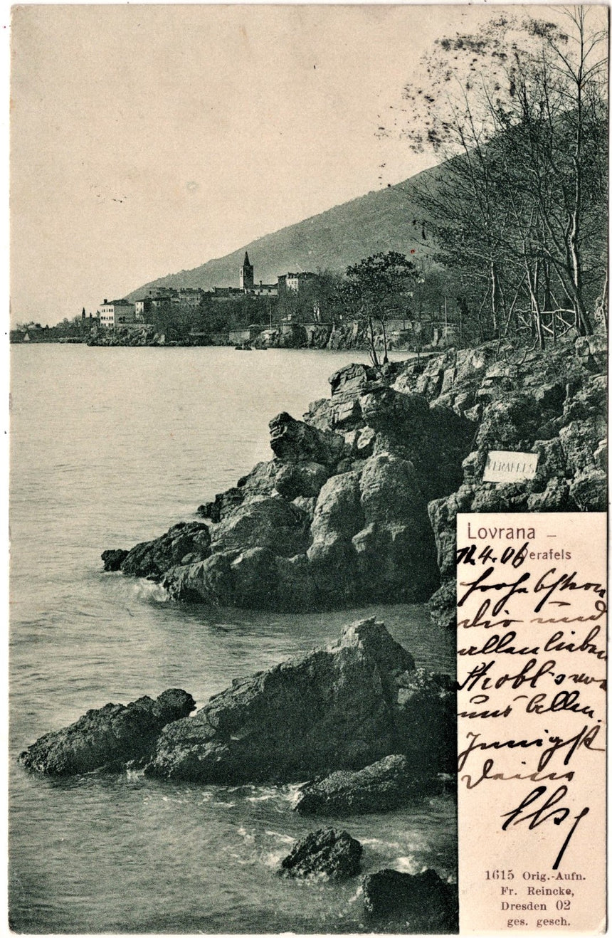 Cartolina antica Lovrana Verafels Croazia