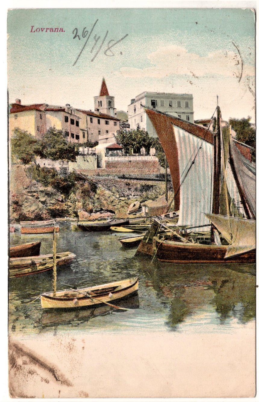Cartolina antica Lovrana particolare Istria Croazia