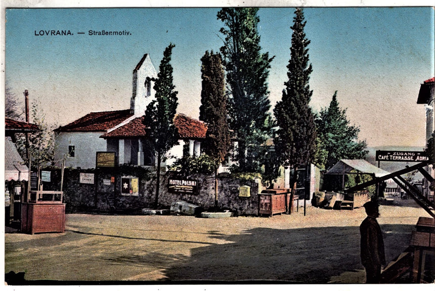 Cartolina antica Lovrana Strassenscene particolare Istria Croazia