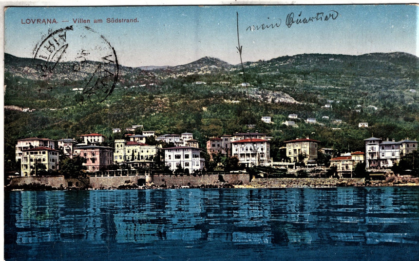 Cartolina antica Lovrana Laurana Istria Croazia