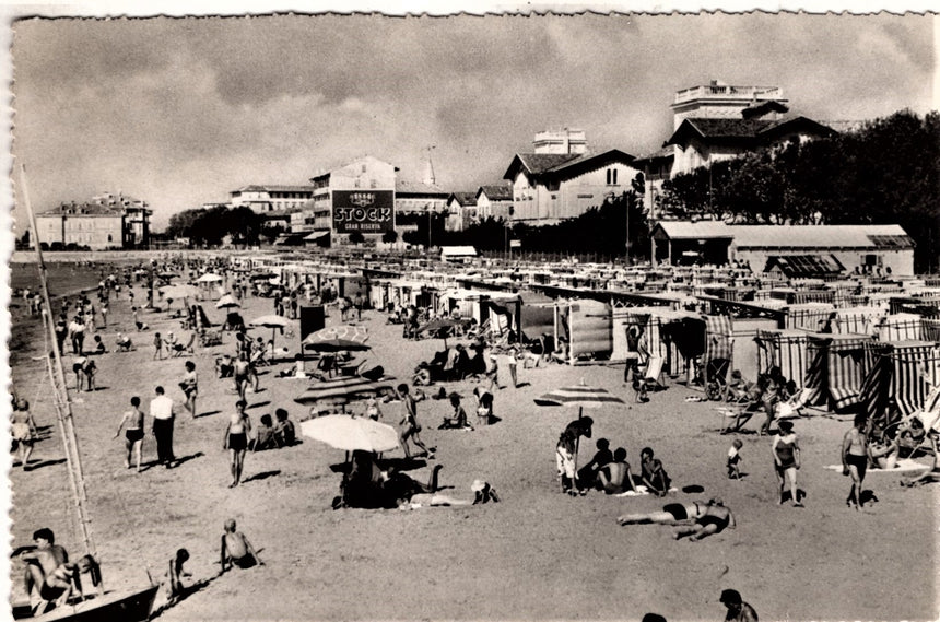 Cartolina antica Grado la spiaggia