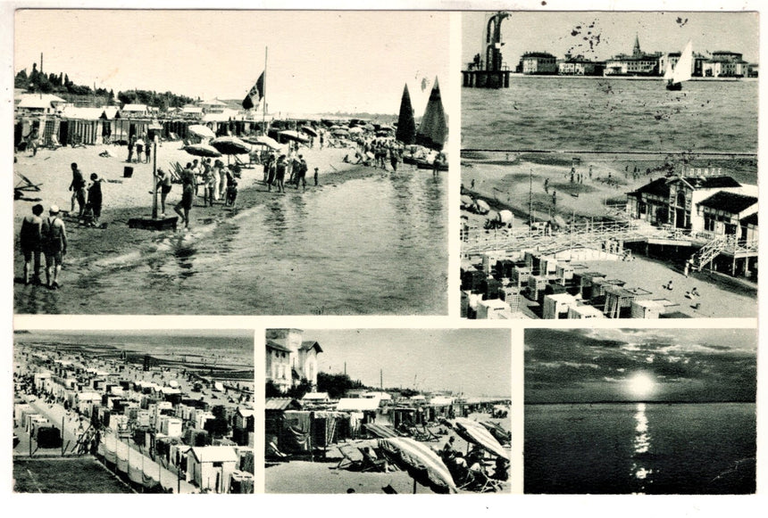 Cartolina antica Grado veduta della spiaggia Croazia