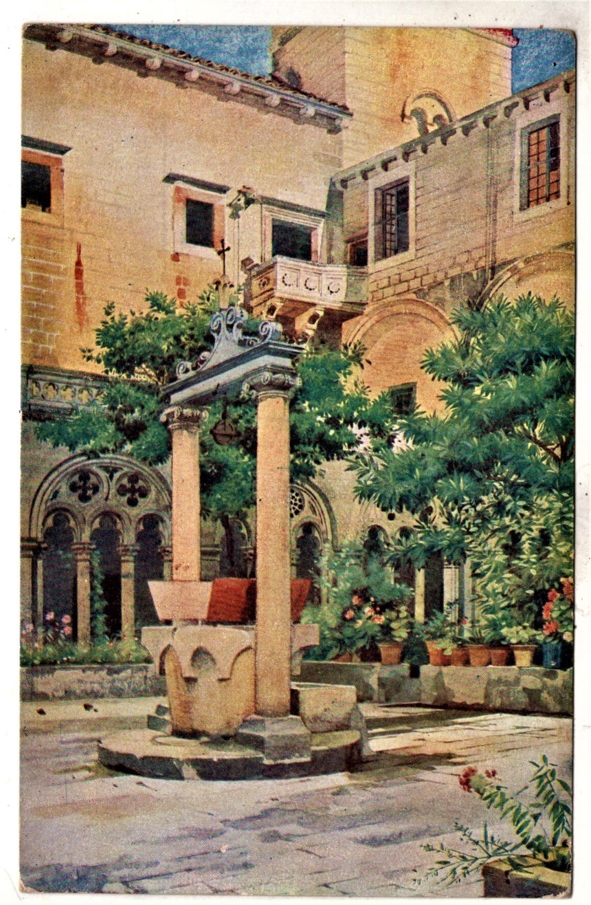 Cartolina antica Ragusa Dominik Klaustar Klaster Croazia