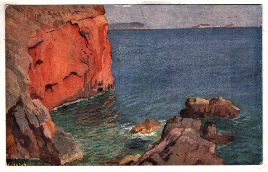 Cartolina antica Ragusa der rote fels bei Ragusa Croazia