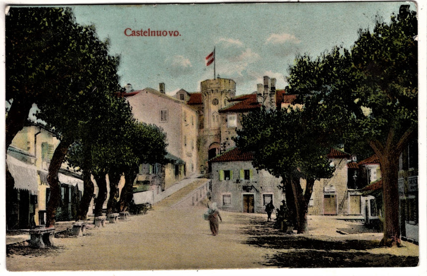 Cartolina antica Castelnuovo Cattaro Panorama Montenegro Croazia