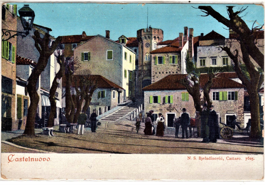 Cartolina antica Castelnuovo Cattaro Panorama Montenegro Croazia