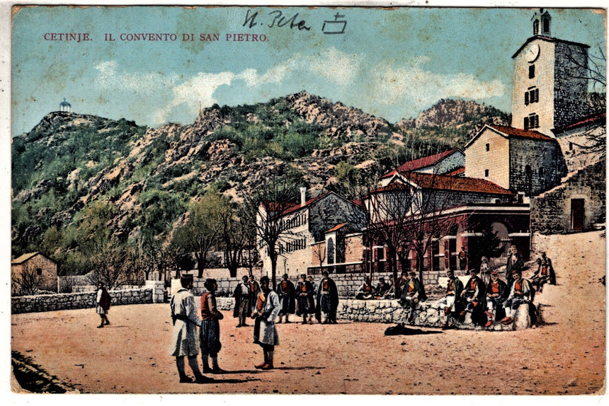 Cartolina antica Cetinje il convento di San Pietro Montenegro Croazia