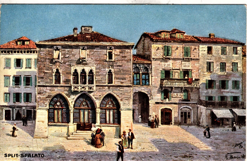 Cartolina antica Spalato palazzo Comunale Croazia