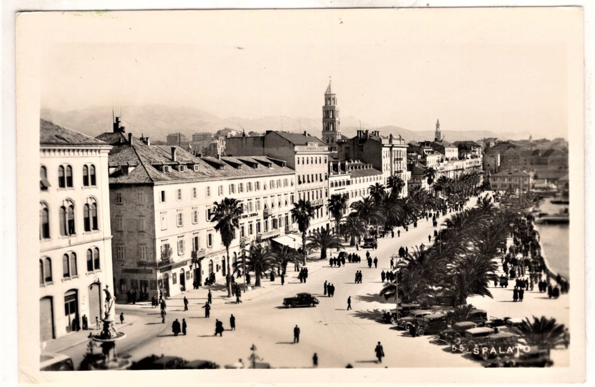 Cartolina antica Spalato panorama Croazia Dalmazia