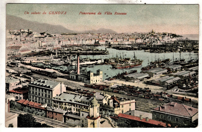 Cartolina antica Genova il porto
