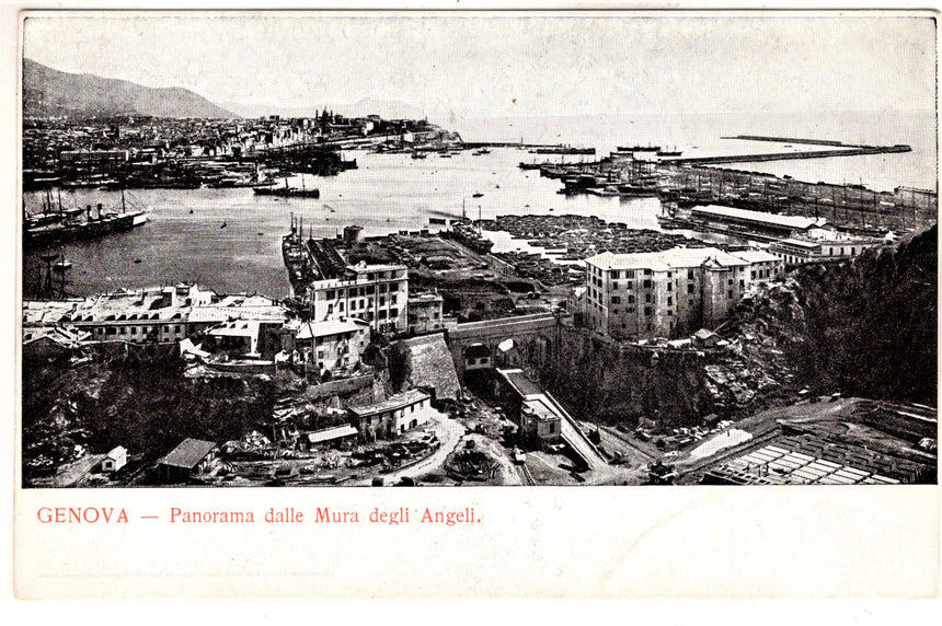 Cartolina antica Genova il porto
