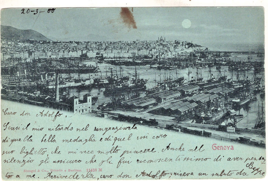 Cartolina antica Genova il porto