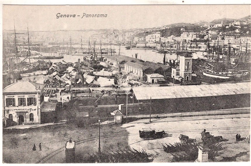 Cartolina antica Genova il porto