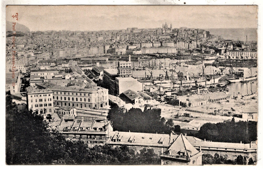 Cartolina antica Genova panorama
