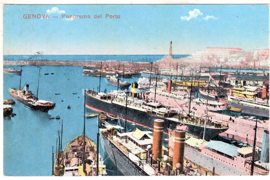 Cartolina antica Genova il porto