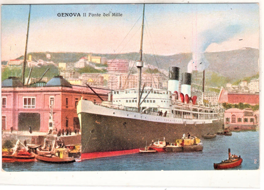 Cartolina antica Genova Ponte dei Mille