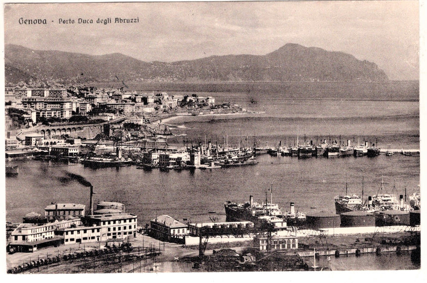 Cartolina antica Genova porto Duca degli Abruzzi