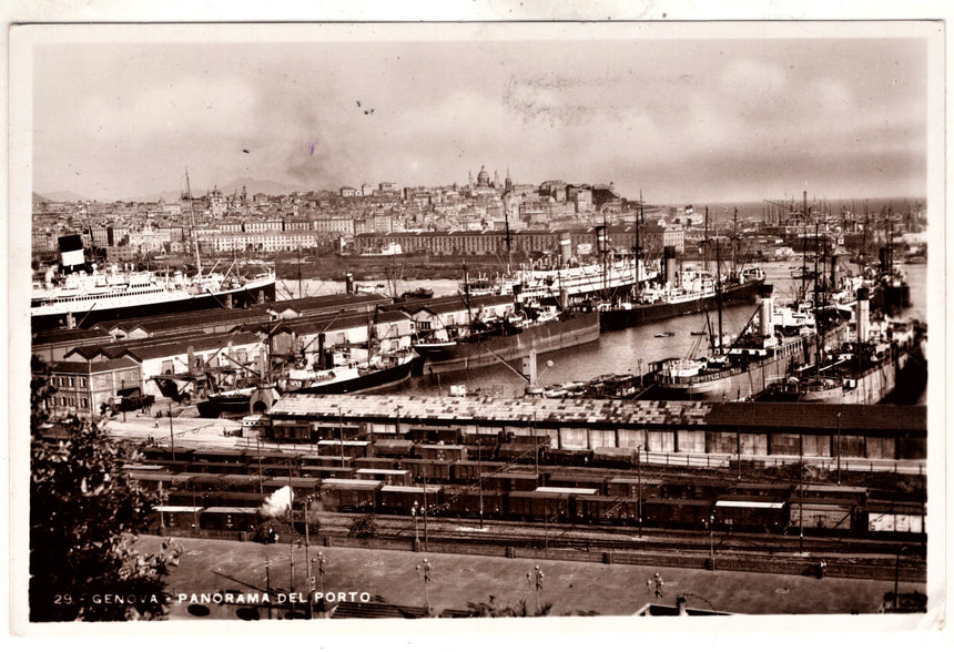 Cartolina antica Genova il porto