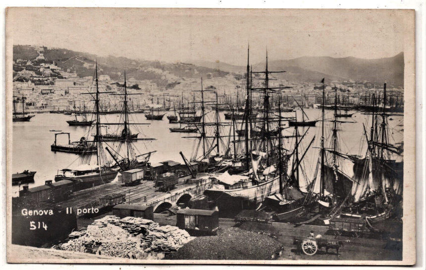 Cartolina antica Genova il porto fotografia