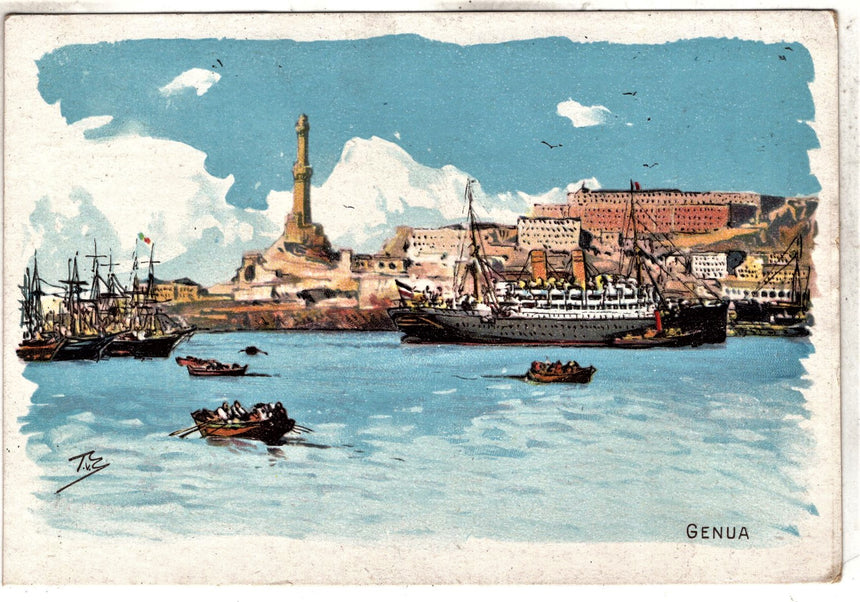 Cartolina antica Genova cartolina Norddeutscher Lloyd Bremen