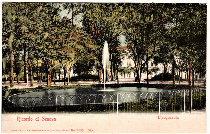 Cartolina antica Genova Ricordo L acquasola
